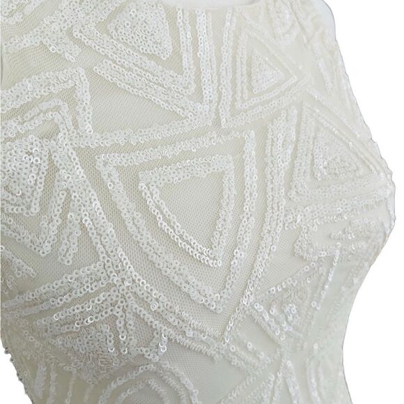 Ontwelfth white sequin sleeveless bodycon style dress size S. - Picture 11 of 14